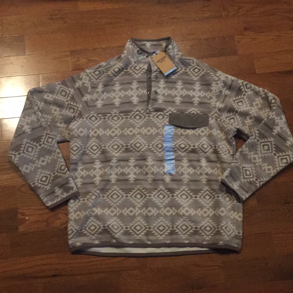 Southern Grit Warm Gray and White Fleece.  Large